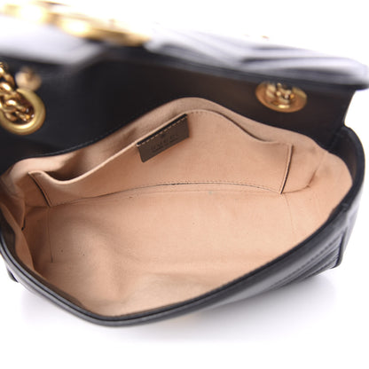 Gucci Calfskin Matelasse Mini GG Marmont Shoulder Bag Black 6 of 12