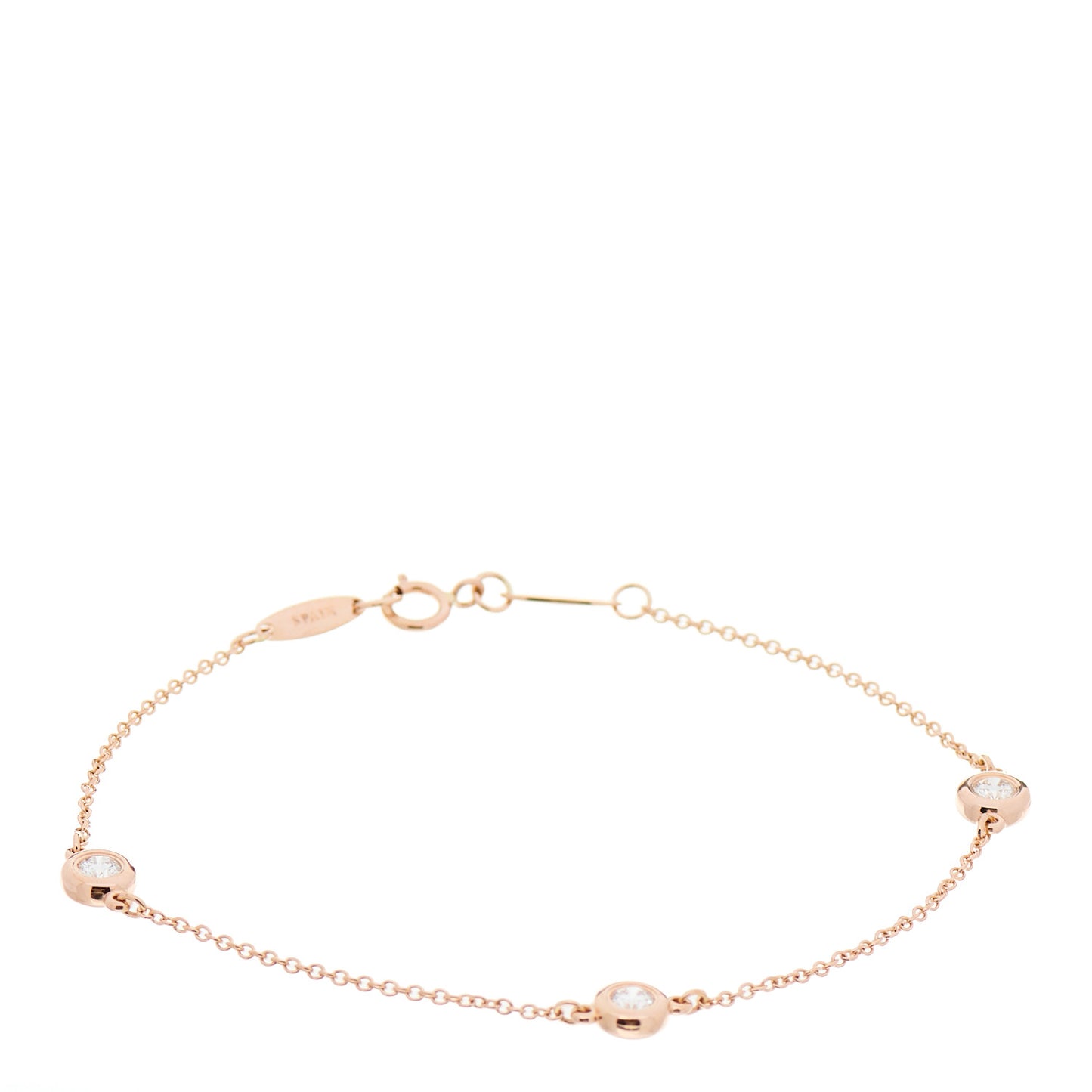 18K Rose Gold Diamond .30ctw Elsa Peretti Diamonds by the Yard Bracelet