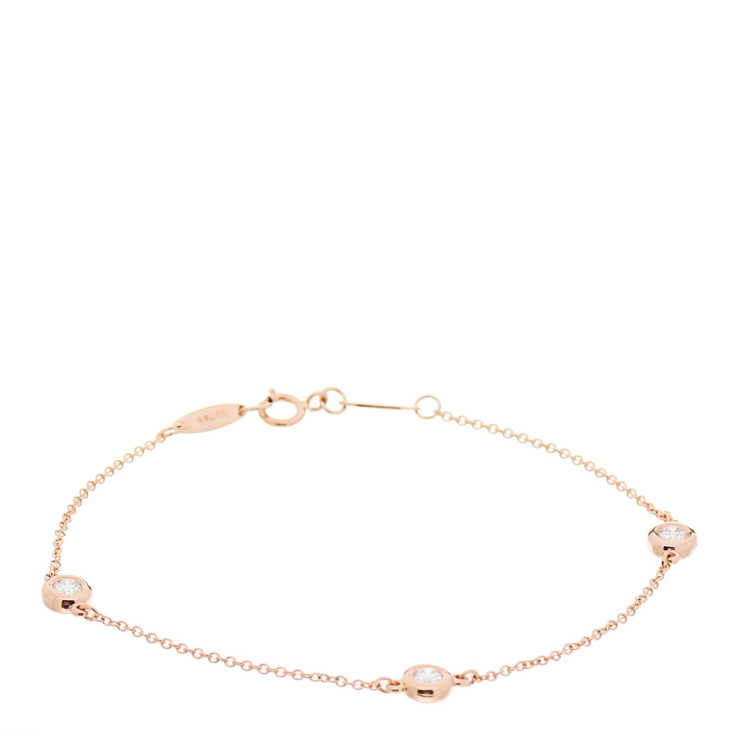 Tiffany 18K Rose Gold Diamond .30ctw Elsa Peretti Diamonds by the Yard Bracelet 1 of 6