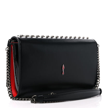 Christian Louboutin Calfskin Patent Spikes Paloma Clutch Black 3 of 9