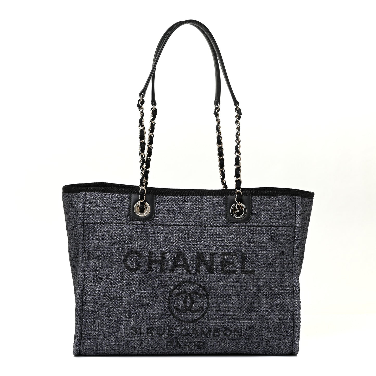 Lurex Boucle Small Deauville Tote Black