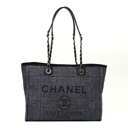 Chanel Lurex Boucle Small Deauville Tote Black 1 of 10