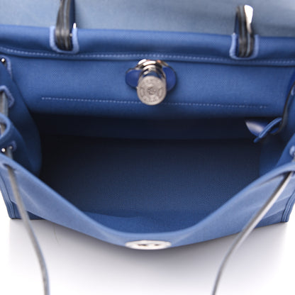 Hermes Vache Hunter Toile Militaire Herbag Zip 31 PM Bleu Brighton Bleu Saphir 5 of 10