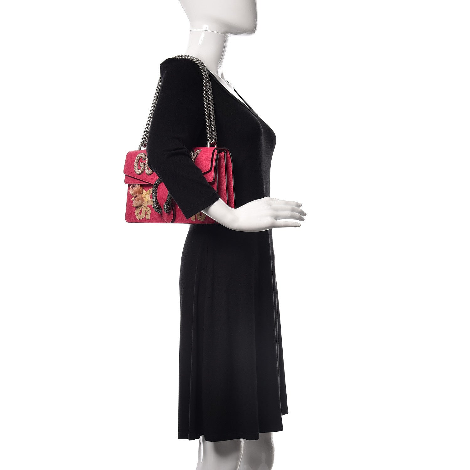 Gucci Pebbled Calfskin Embellished Guccify Small Dionysus Shoulder Bag Rosa 2 of 12