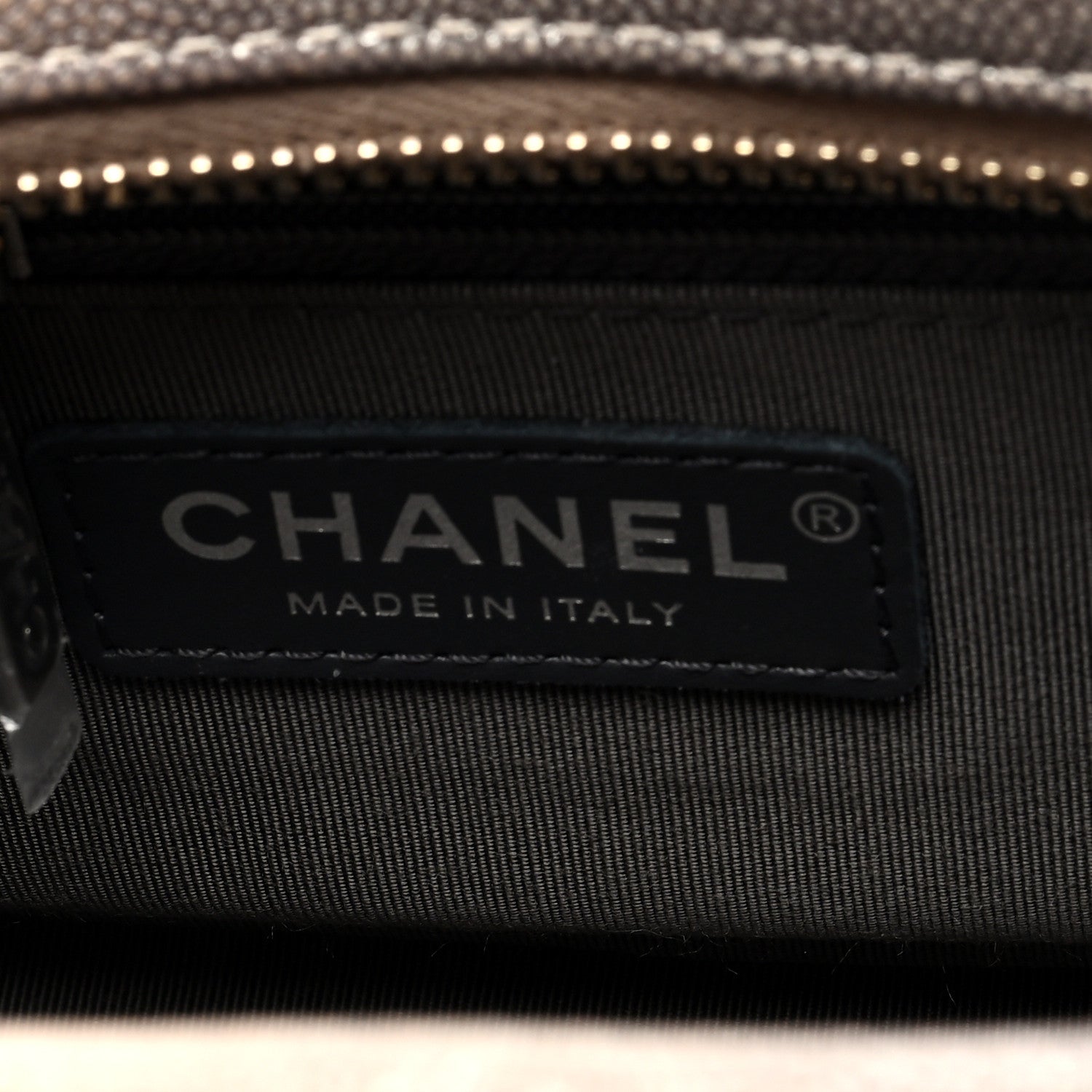 Chanel Metallic Caviar Chevron Quilted Small Gabrielle Hobo Light Silver Gold 6 of 10