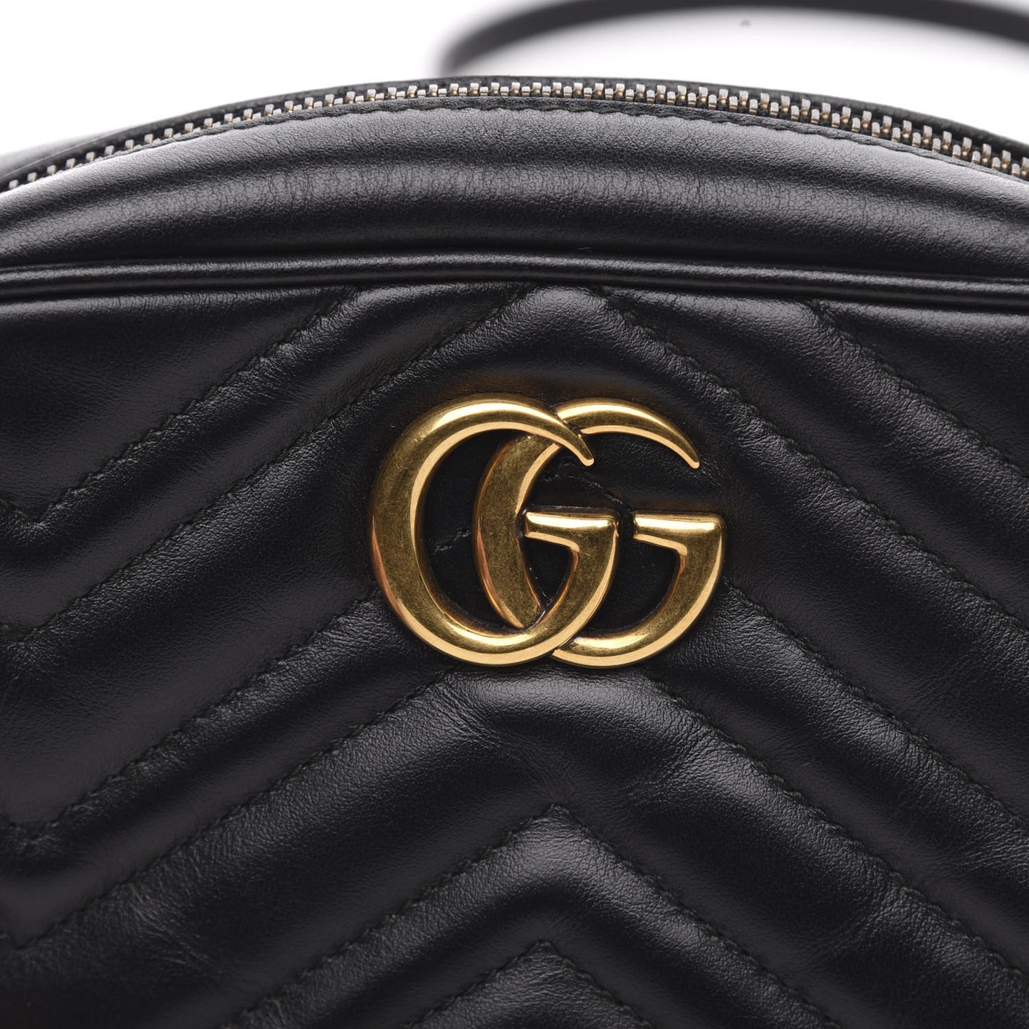 Calfskin Matelasse Mini GG Marmont Chain Shoulder Bag Black