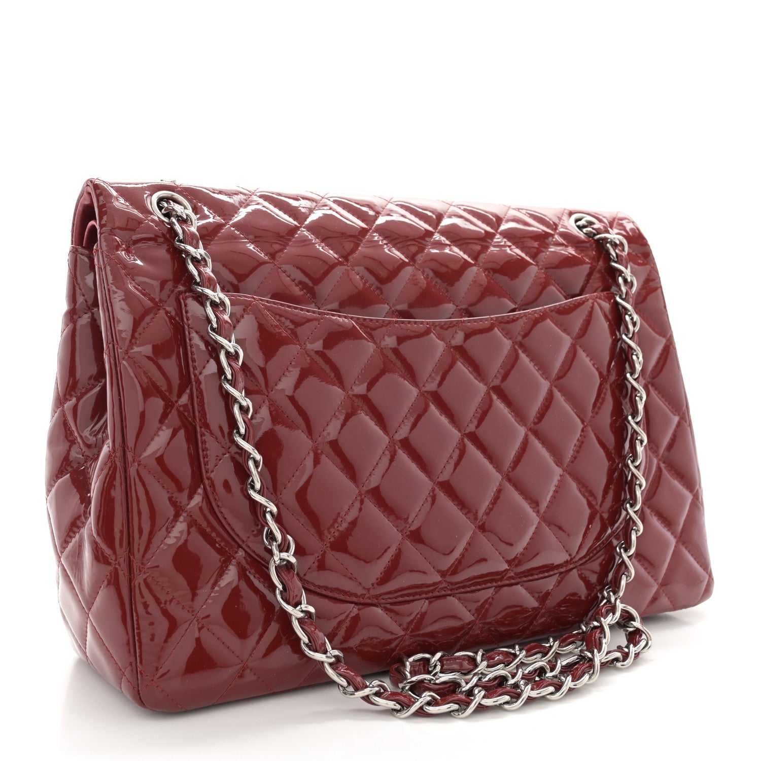 Chanel Patent Quilted Maxi Double Flap Red 3 of 14