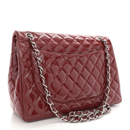 Chanel Patent Quilted Maxi Double Flap Red 3 of 14
