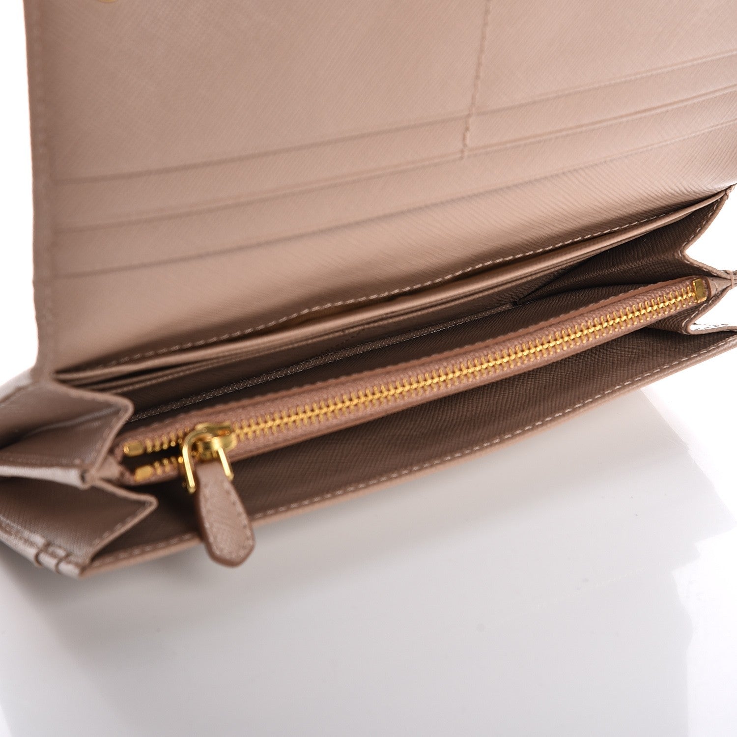 Prada Saffiano Metal Continental Flap Wallet Cammeo 6 of 9