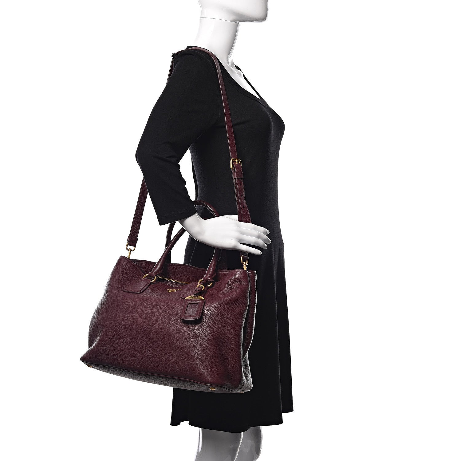 Prada Vitello Daino Tote Granato 2 of 9