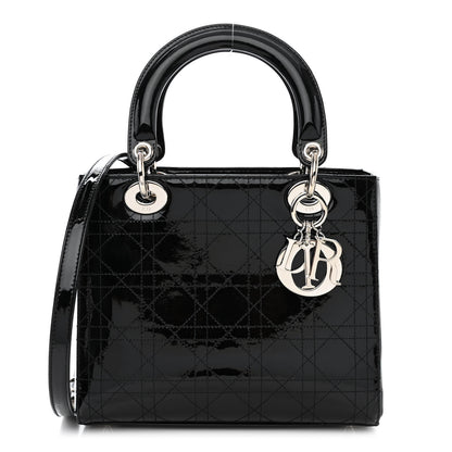 Christian Dior Patent Cannage Stitched Medium Lady Dior Black 1 of 10