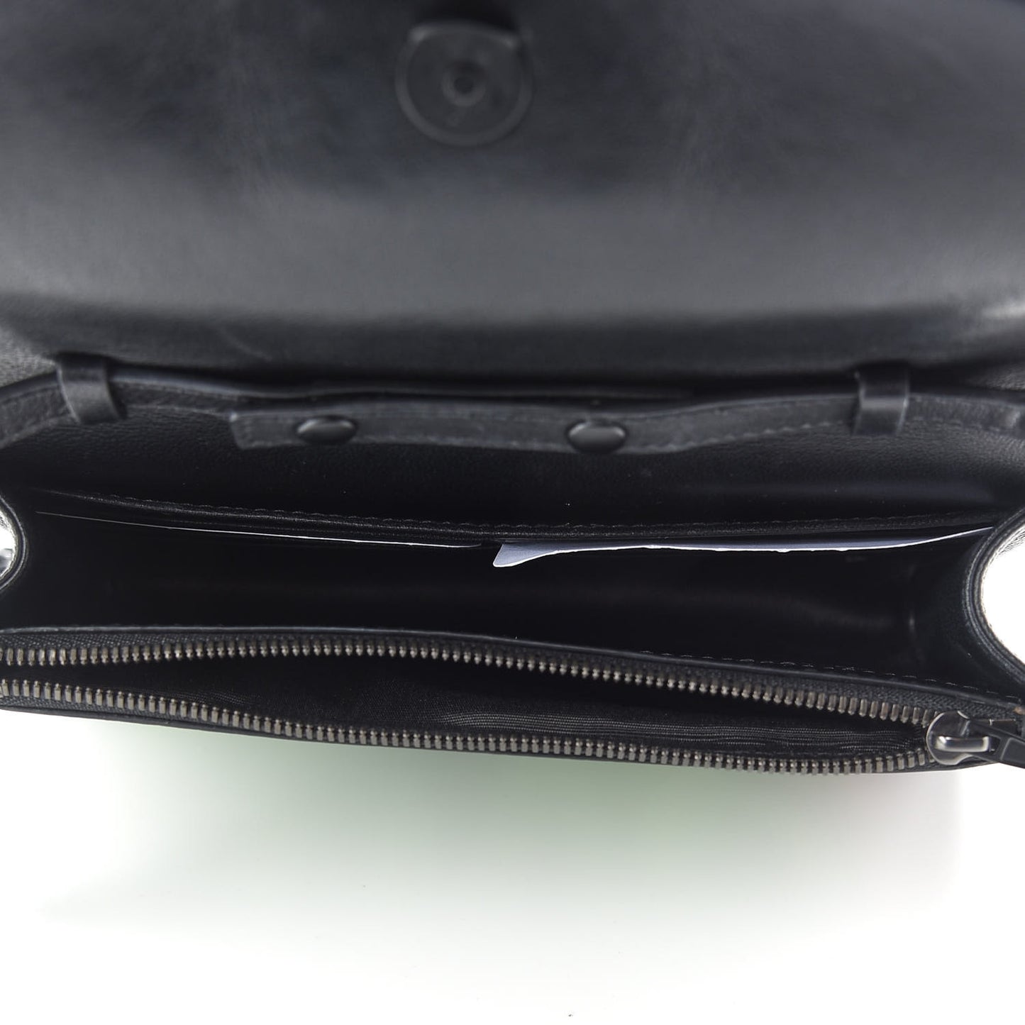 Grained Calfskin Car Tag BB Wallet On Chain Black TBC