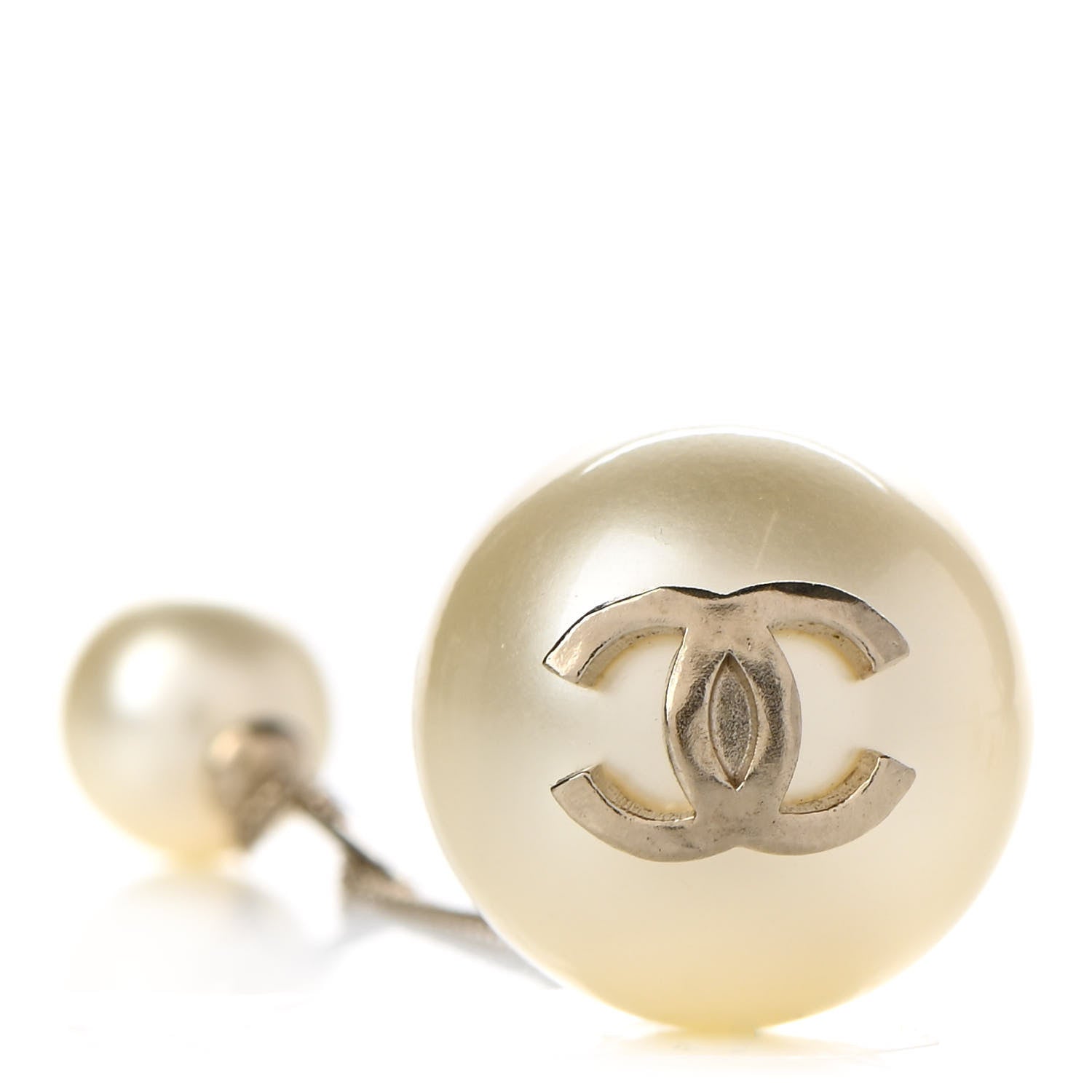 Chanel Pearl CC Chain Drop Earrings Gold 4 of 5