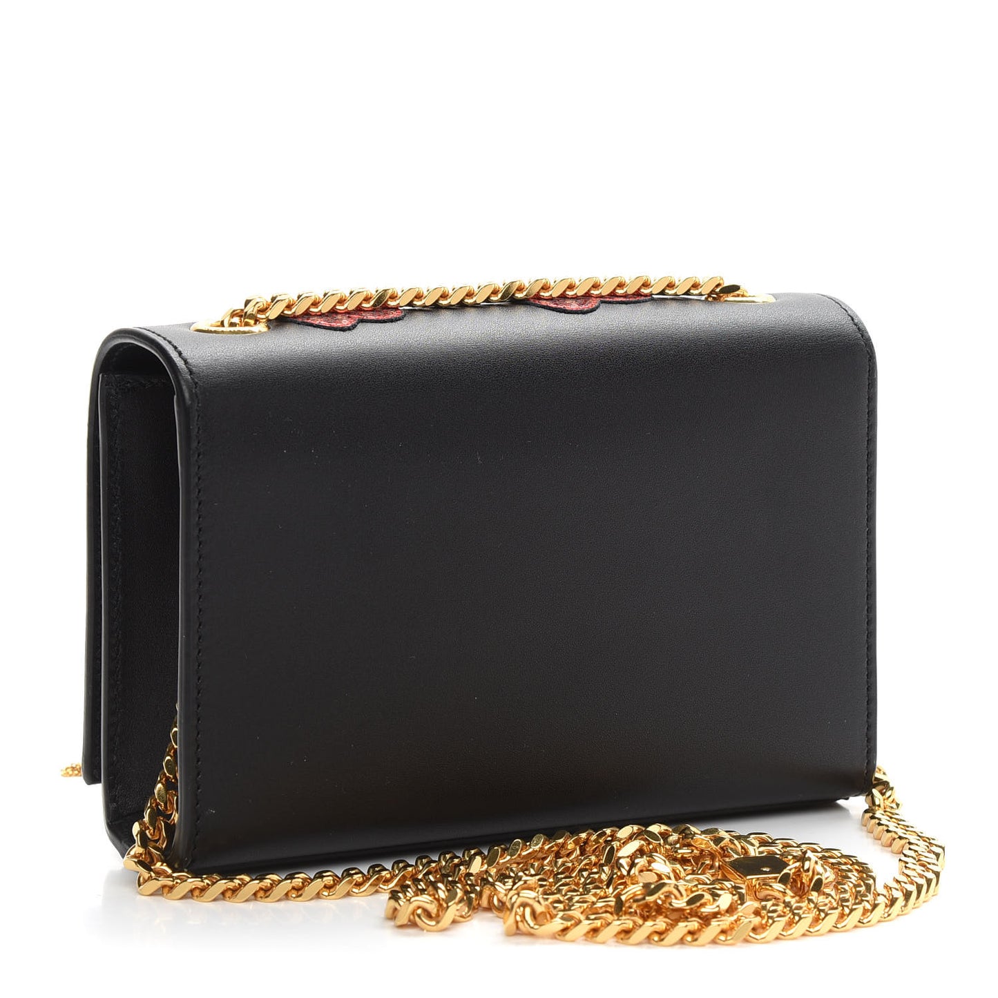 Calfskin Small Monogram Kate Tassel Heart Satchel Black Rouge