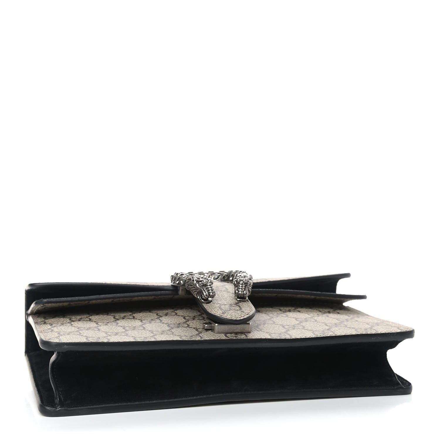Gucci GG Supreme Monogram Suede Crystal Small Dionysus Shoulder Bag Beige Ebony Black 4 of 7