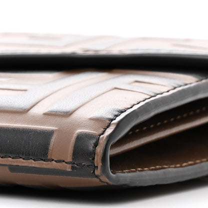Fendi Vitello Soft F is Fendi Bi-Color FF 1974 Embossed Continental Envelope Wallet On Chain Maya Black 11 of 14