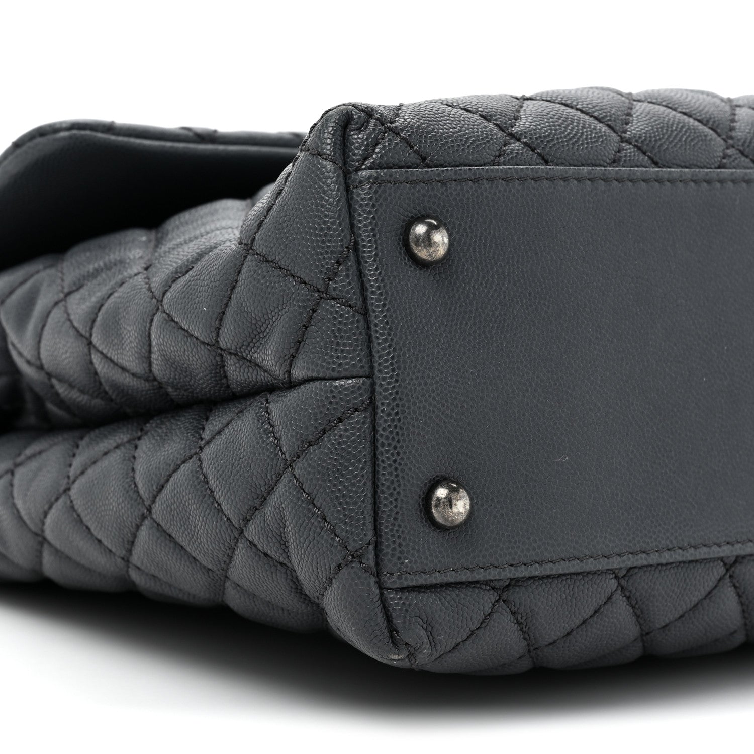 Chanel Caviar Lizard Quilted Large Coco Handle Flap Grey 11 of 16