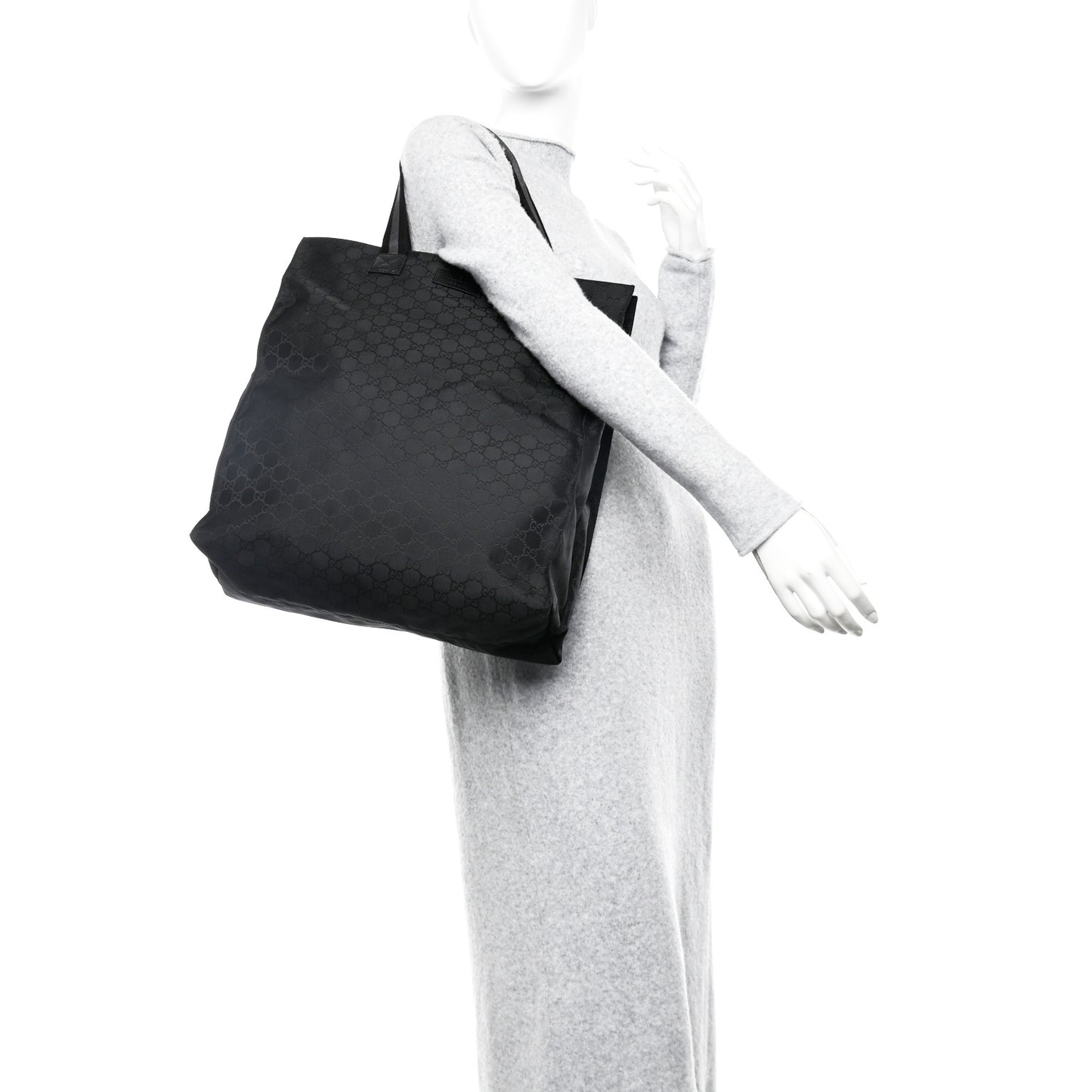 Nylon Monogram Vertical Tote Black