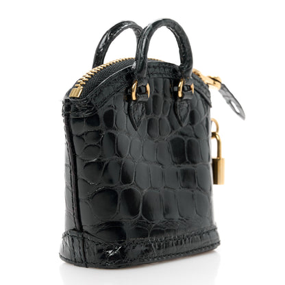 Louis Vuitton Alligator Mini Lockit Bag Charm Black 3 of 12