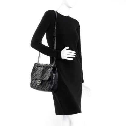 Chanel Calfskin Quilted Jumbo Coco Sporran Flap Black 2 of 8