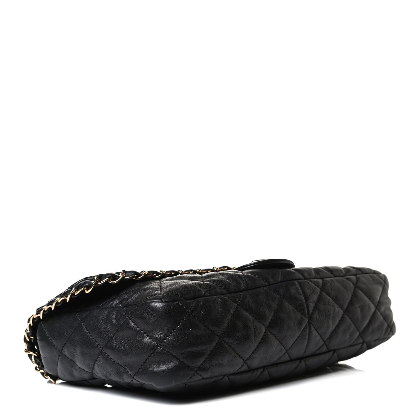 Calfskin Quilted Medium Chain Me Flap Black