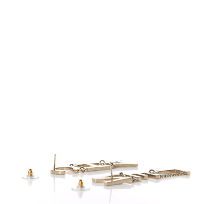 Chanel Metal Cha-Nel Logo Drop Earrings Gold 3 of 5
