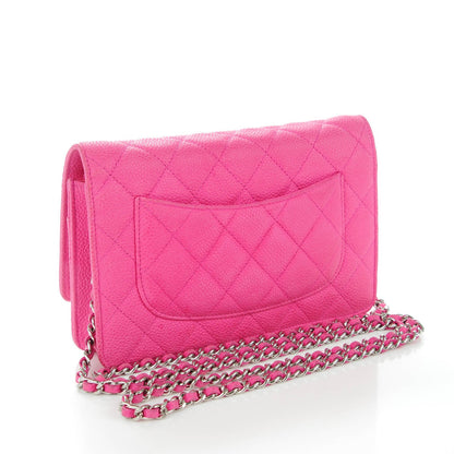 Chanel Iridescent Caviar Quilted Wallet on Chain WOC Pink 3 of 8