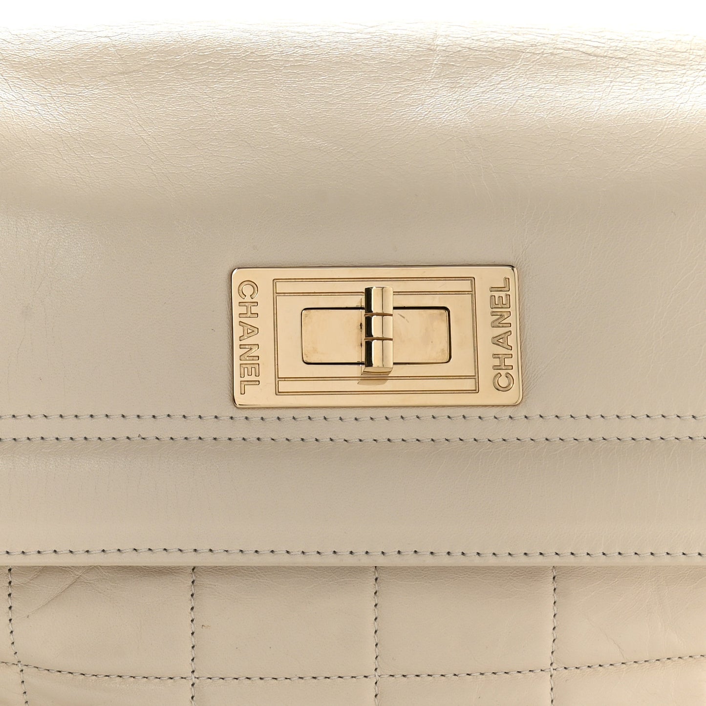 Lambskin Chocolate Bar Shoulder Bag White
