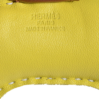 Hermes Milo Lambskin Grigri Rodeo Horse Bag Charm PM Lime Menthe Fauve 4 of 5