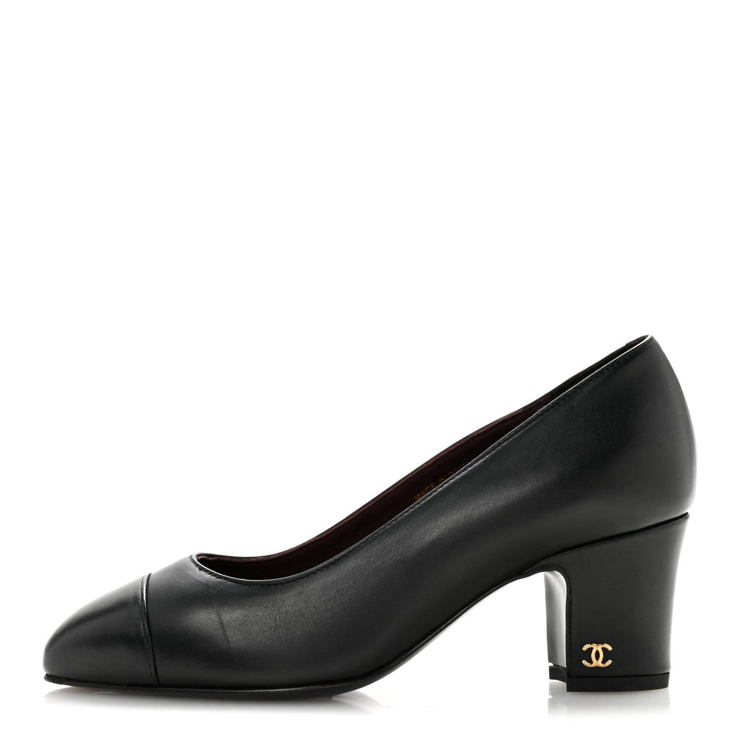 Lambskin Cap Toe CC Uniform Pumps 35 Black