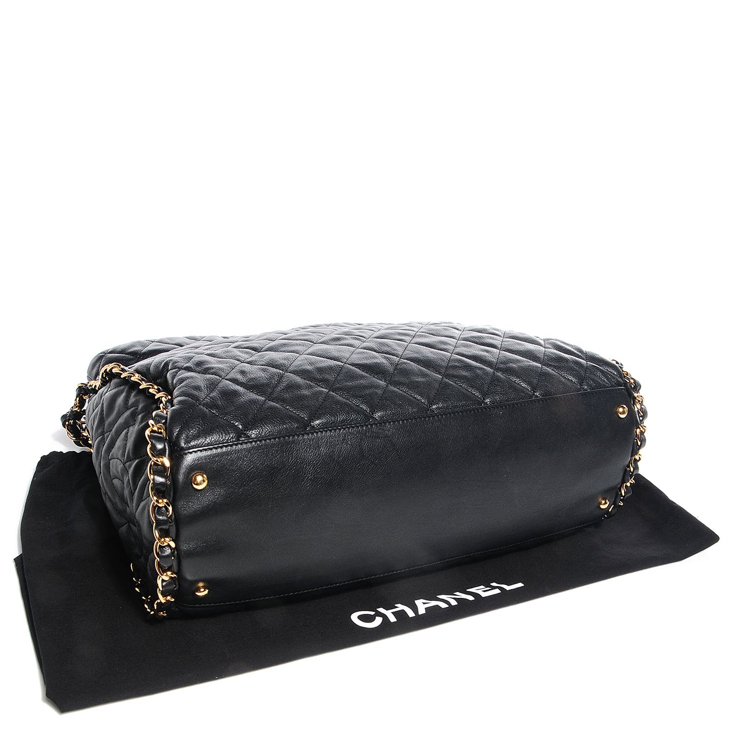 Calfskin Large Chain Me Hobo Black