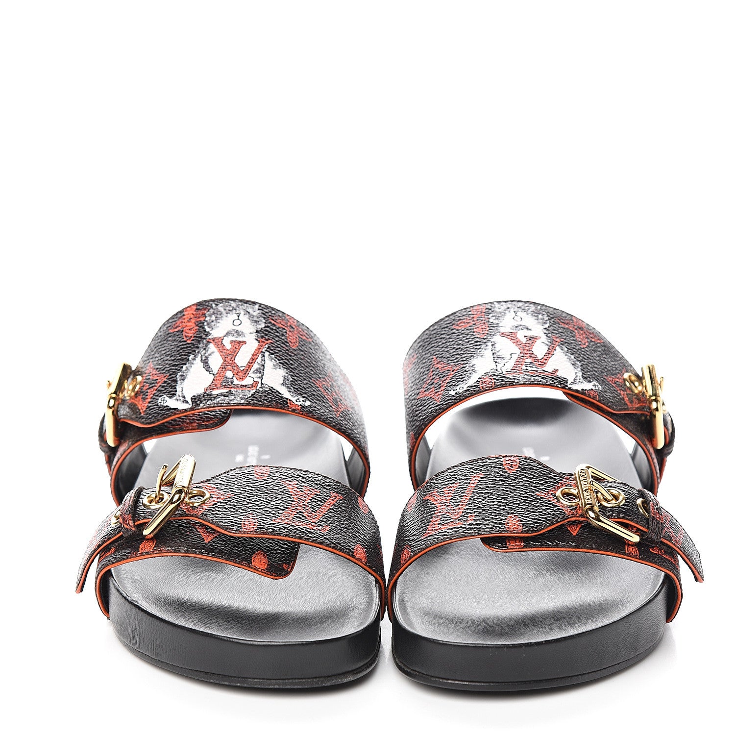 Louis Vuitton Catogram Bom Dia Flat Mule 38 Black Marron 2 of 10