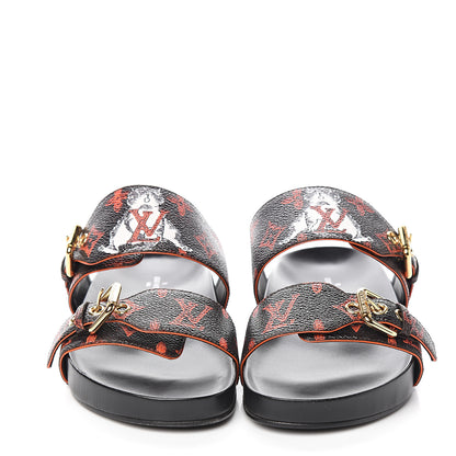 Louis Vuitton Catogram Bom Dia Flat Mule 38 Black Marron 2 of 10