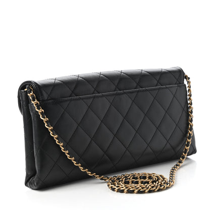 Chanel Calfskin Quilted Enchained Clutch Black 3 of 10