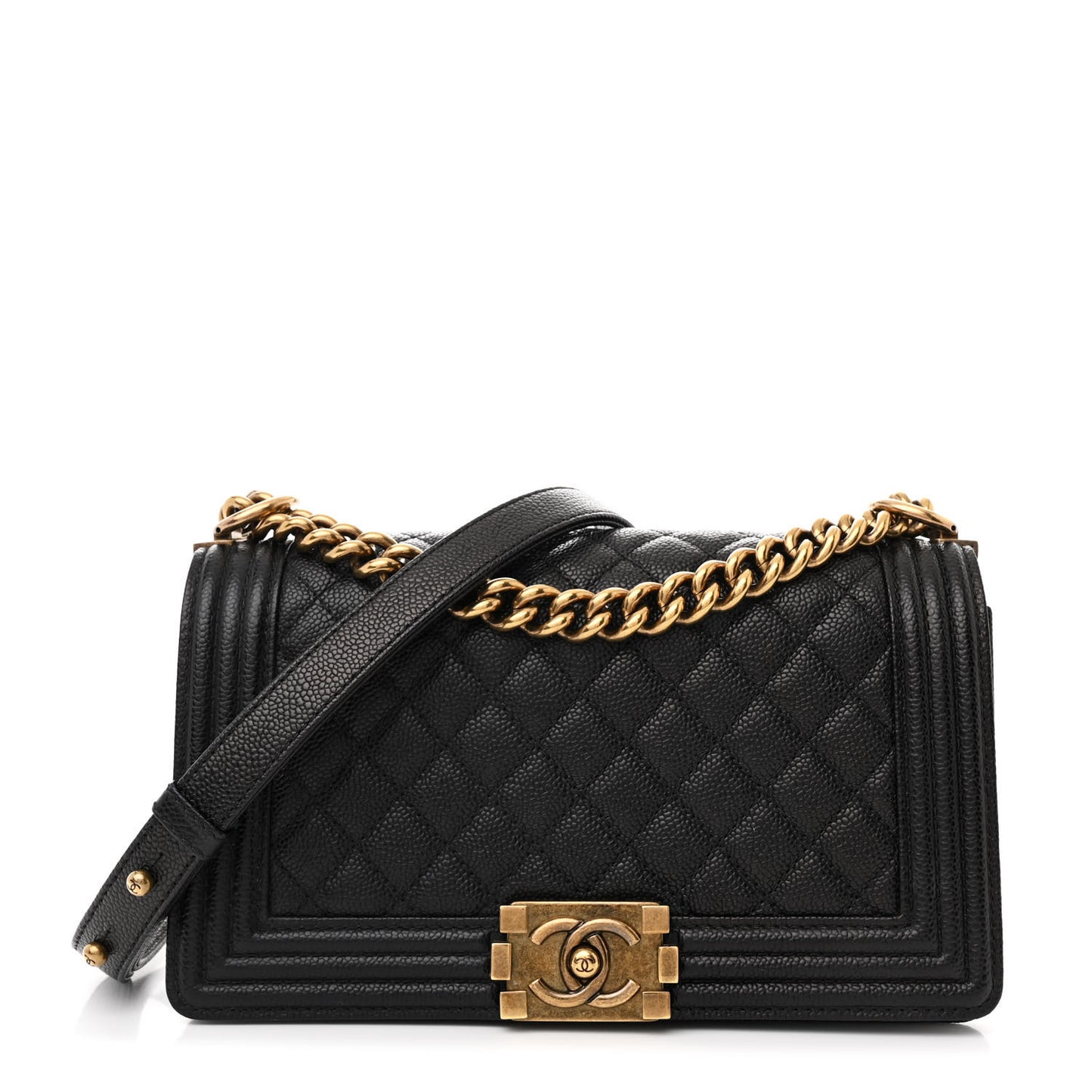Caviar Quilted Medium Boy Flap Black
