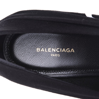 Balenciaga Jersey Crepe Political Campaign Logo Knife 115 Pointed Pumps 38 Black White Rouge 9 of 11