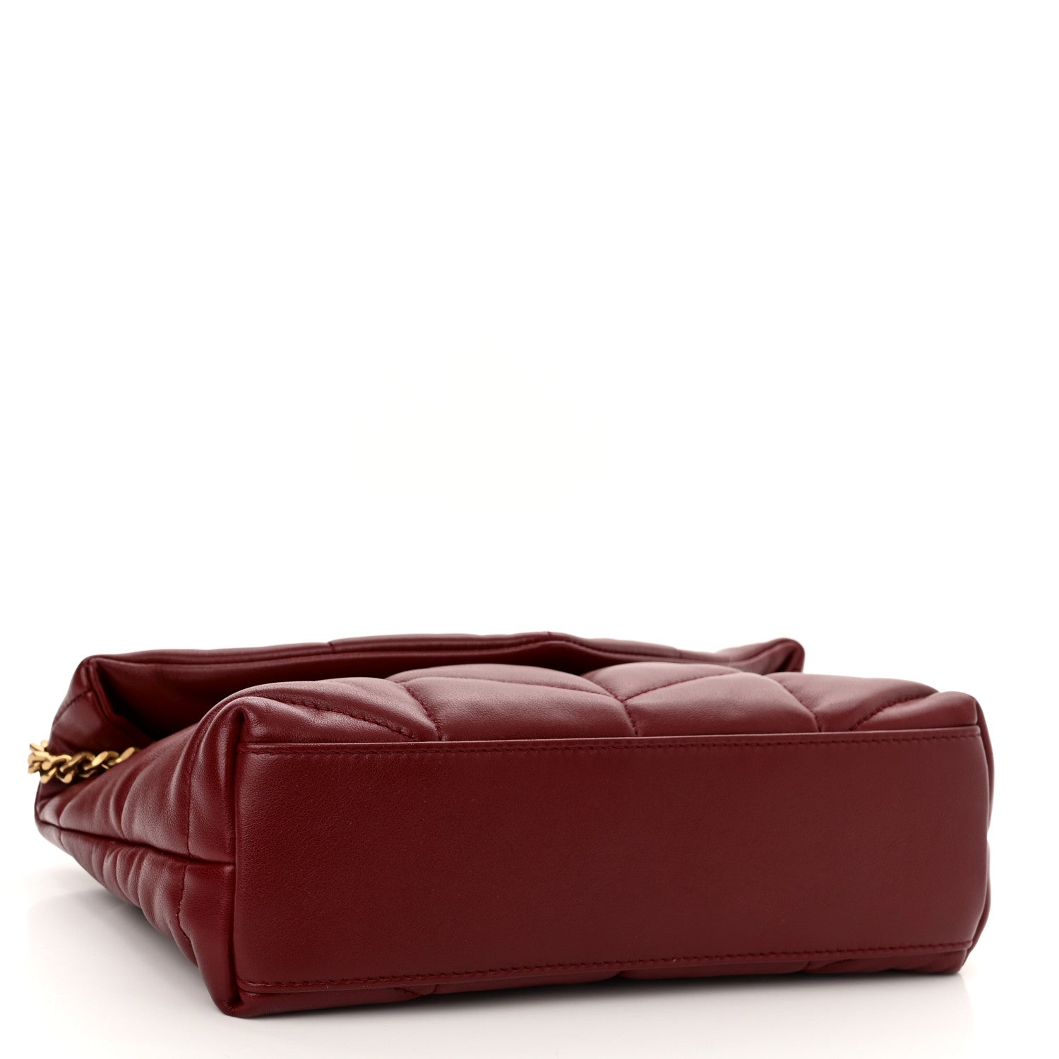 Saint Laurent Lambskin Quilted Mini Loulou Puffer Monogram Chain Satchel Red 4 of 11