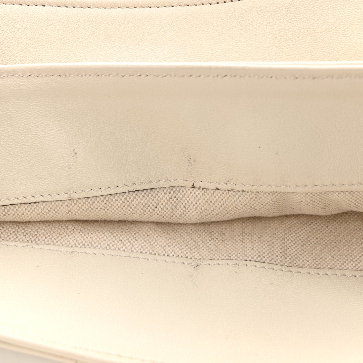 Sakai Be Green Calfskin Diagonal Stitched Medium Blondie Tote Mystic White