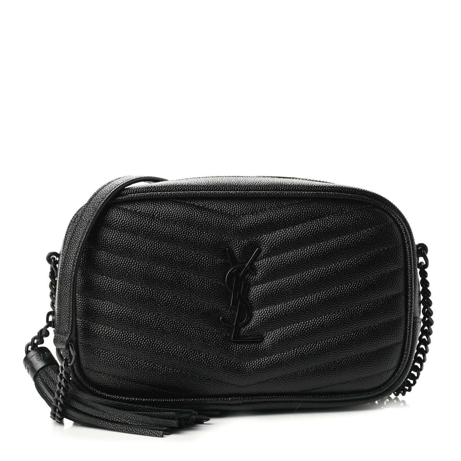 Saint Laurent Grain De Poudre Matelasse Monogram Mini Lou Camera Bag Black 1 of 9