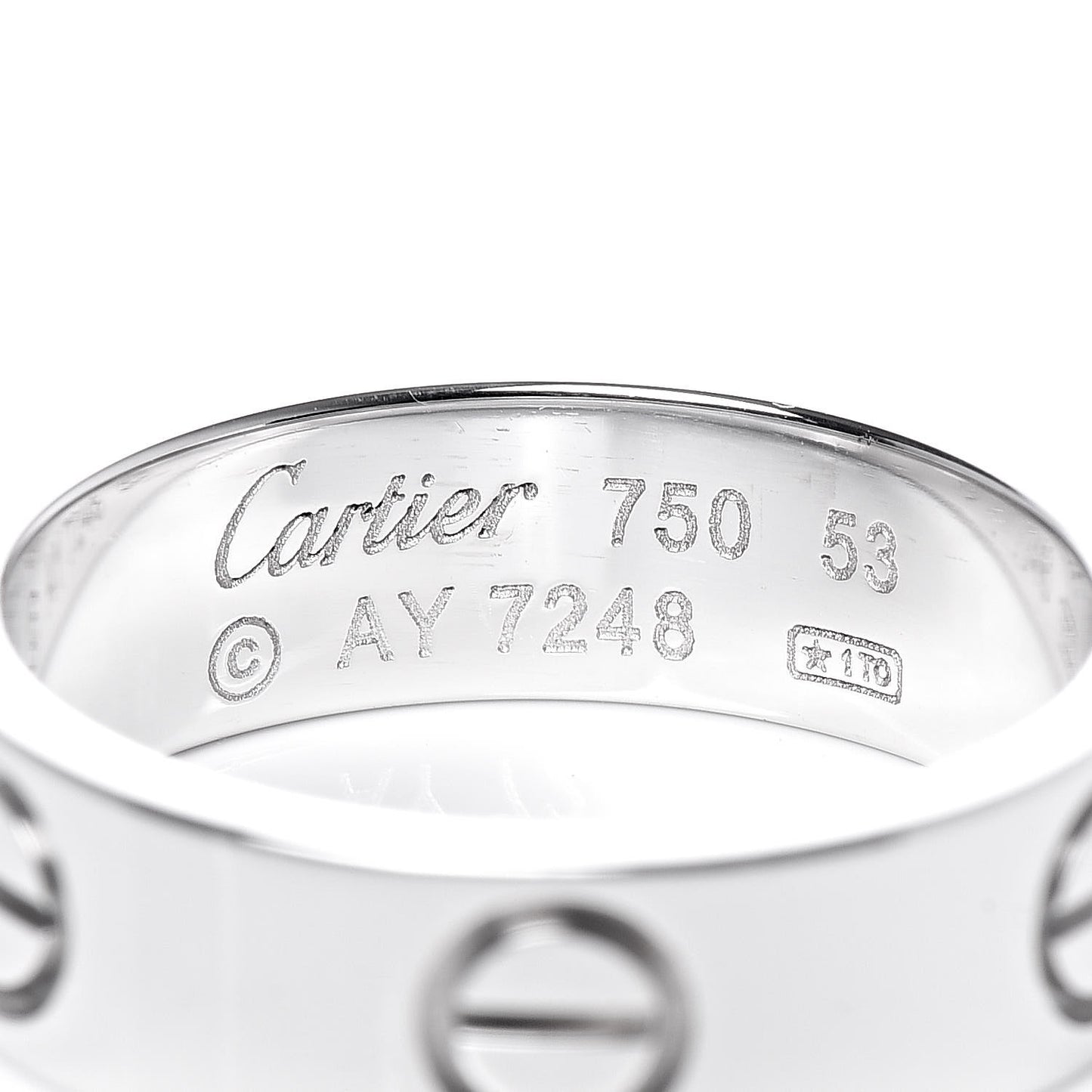 18K White Gold 5.5mm LOVE Ring 53 6.25