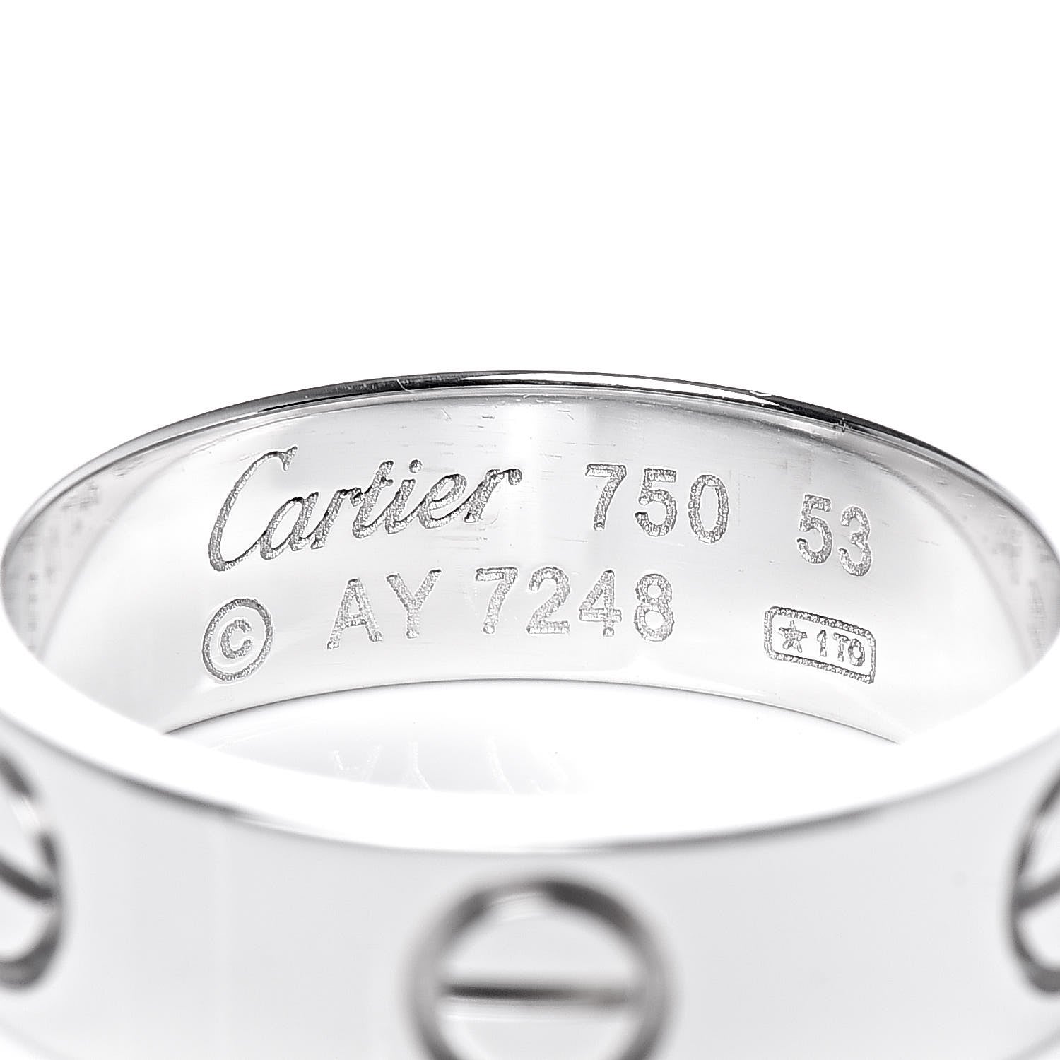Cartier 18K White Gold 5.5mm LOVE Ring 53 6.25 4 of 5