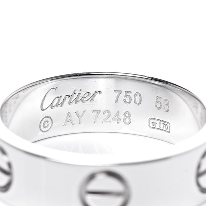 Cartier 18K White Gold 5.5mm LOVE Ring 53 6.25 4 of 5