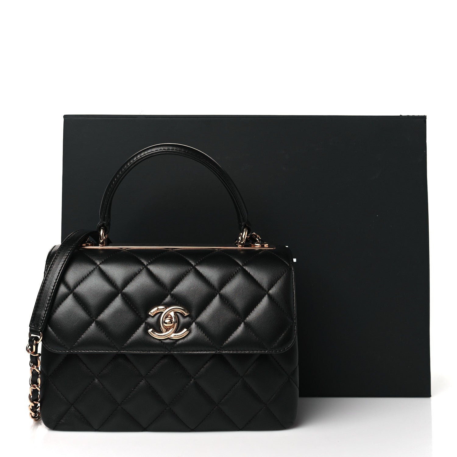 Chanel Lambskin Quilted Small Trendy CC Dual Handle Flap Bag Black 11 of 11