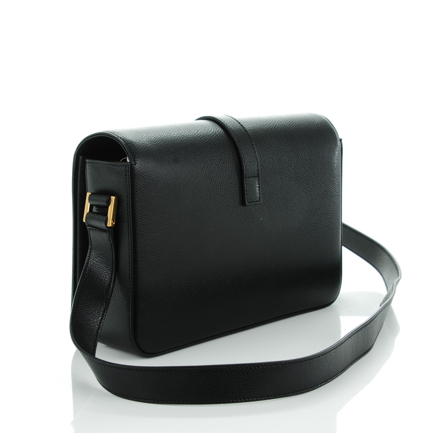 Saint Laurent Textured Calfskin Medium Classic Monogram Universite Bag Black 3 of 6