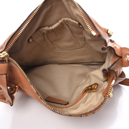 Chloe Calfskin Embroidered Medium Marcie Satchel Tan 6 of 12
