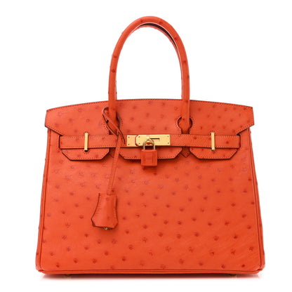 Hermes Ostrich Birkin 30 Orange 1 of 11