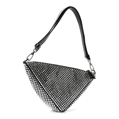 Prada Satin Crystal Triangle Pouch Cristal 3 of 11
