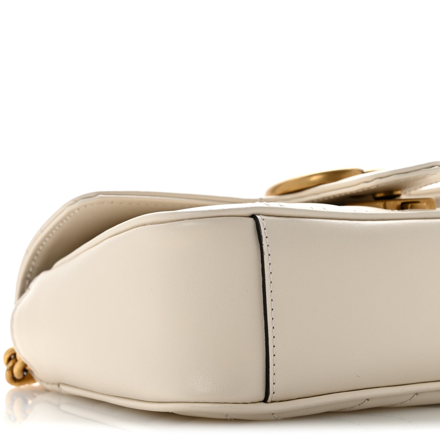 Calfskin Matelasse Mini GG Marmont Shoulder Bag White