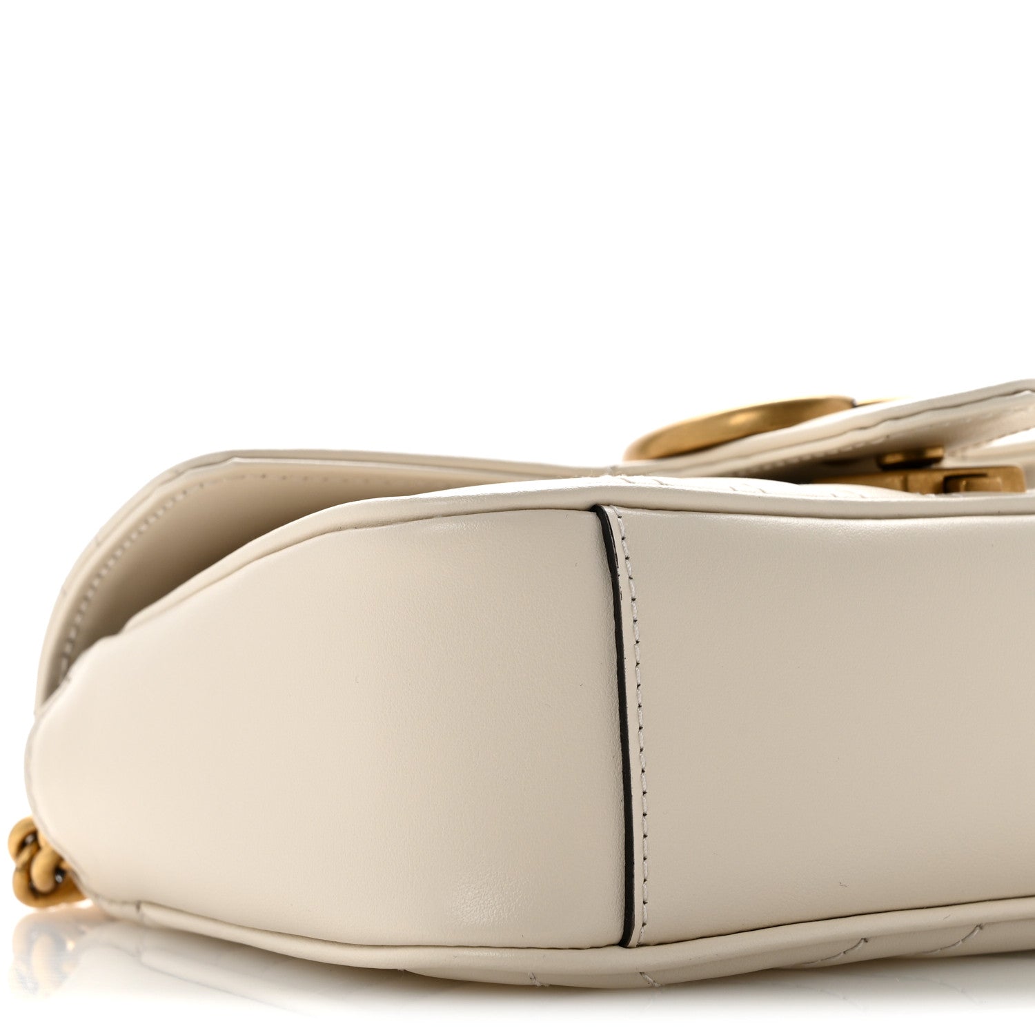 Gucci Calfskin Matelasse Mini GG Marmont Shoulder Bag White 9 of 11