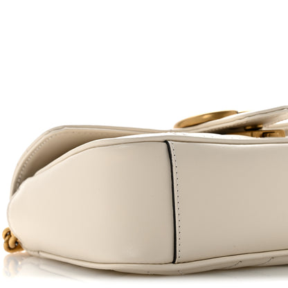 Gucci Calfskin Matelasse Mini GG Marmont Shoulder Bag White 9 of 11